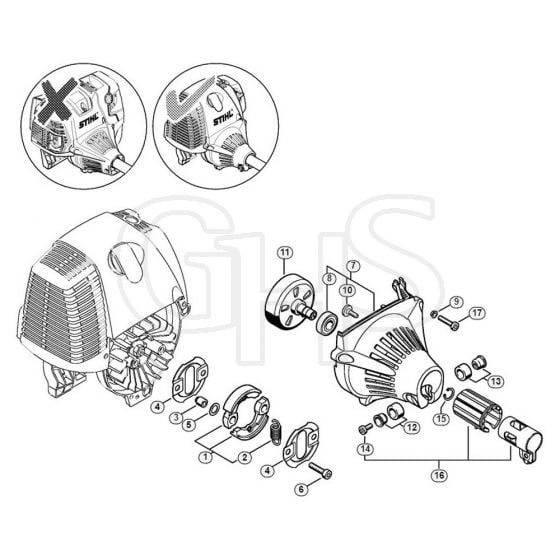 Genuine Stihl HL95 / F - Clutch, Fan Housing