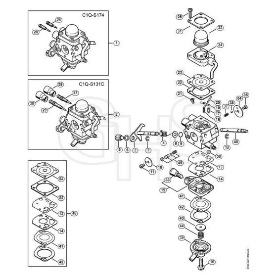 Genuine Stihl HL95 / G - Carburettor C1Q-S174, C1Q-S131