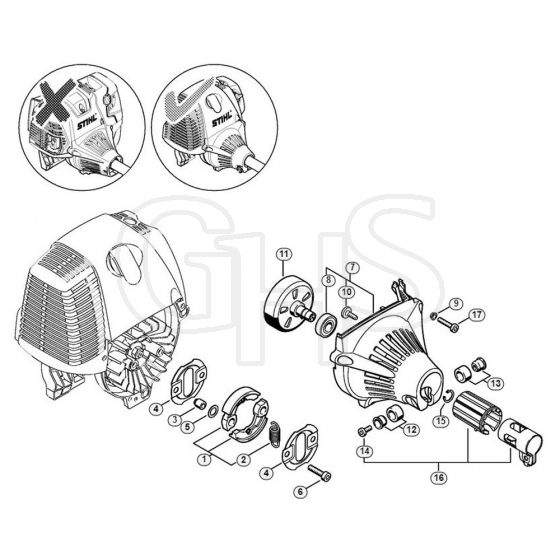 Genuine Stihl HL95 K / F - Clutch, Fan Housing