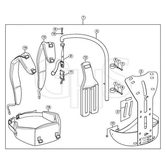 Genuine Stihl HL95 K / P - Back Mounted Support System RTS