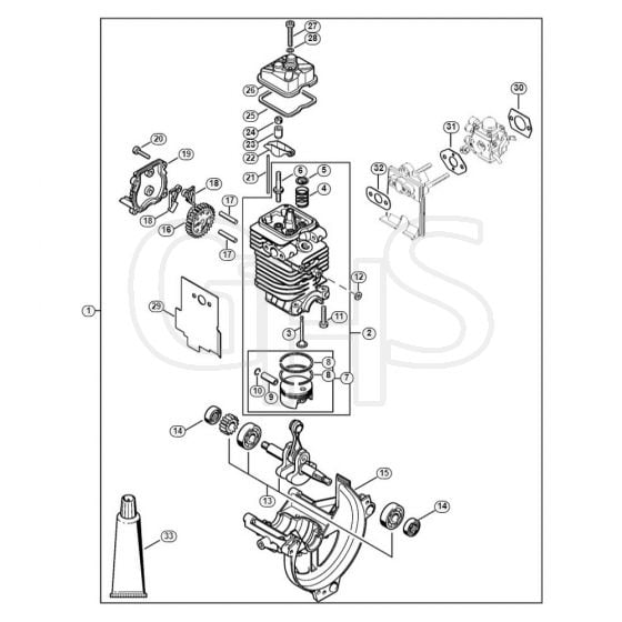 Genuine Stihl HL95 K / Q - Engine Ø 38 mm