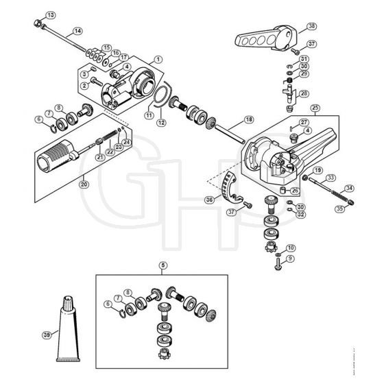 Genuine Stihl HL95 / M - Angle Drive, Adjustable Thru 135°