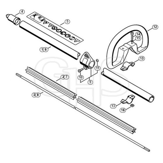 Genuine Stihl HLE71 / B - Drive Tube Assembly, Loop Handle