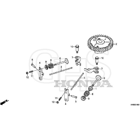 Honda HRG466C1 - PKEH -  Camshaft Diagram