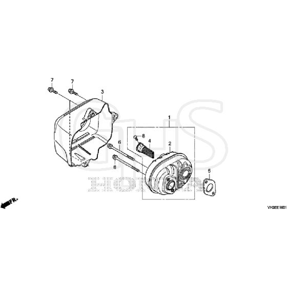 Honda HRG466C1 - PKEH -  Muffler Diagram