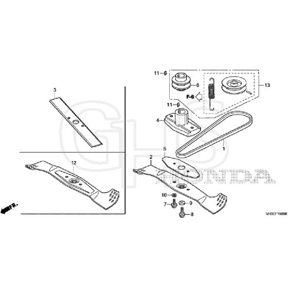 Honda HRG466C1 - SKEH -  Rotary Blade Diagram