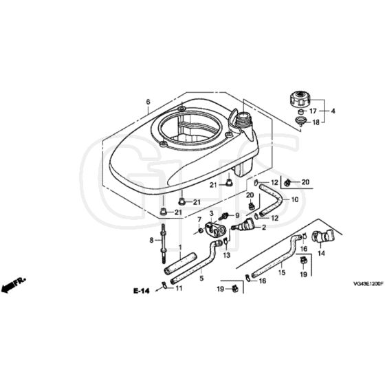 Honda HRG536C1 - SDEA/A - MZCG 6600001-6699999 Fan Cover Diagram