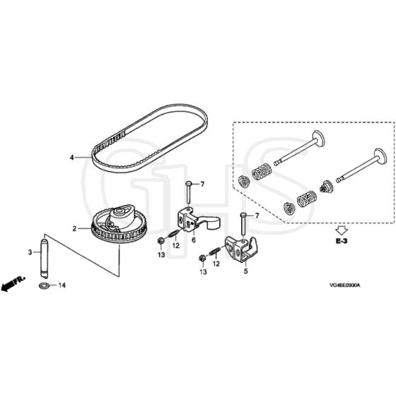 Honda HRG536C6 - SDEA - MZCG 7660001- Camshaft Diagram