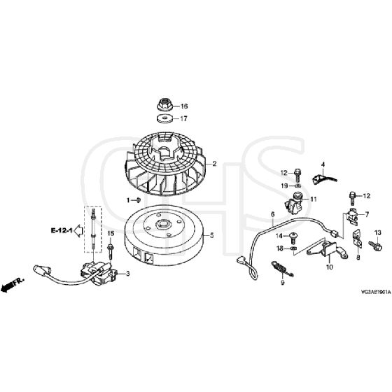 Honda HRS536C5 - VKEH -  Flywheel Diagram