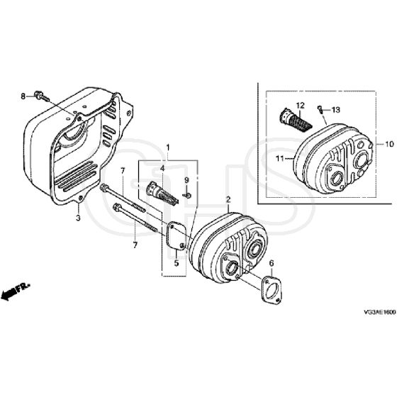 Honda HRS536C5 - VKEH -  Muffler Diagram