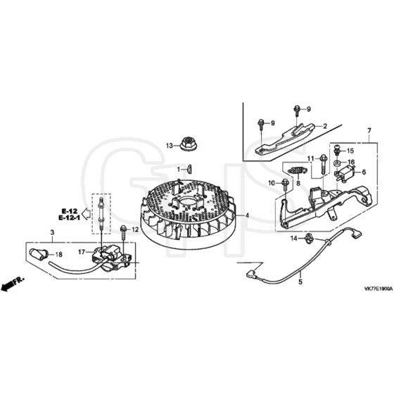 Honda HRX426C - QXE - MATF 1030001- Flywheel Diagram