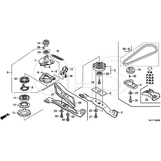 Honda HRX426C - QXE - MATF 1030001- Rotary Blade Diagram