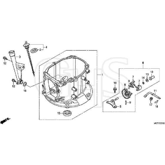 Honda HRX476C2 - HYEH -  Crankcase Diagram