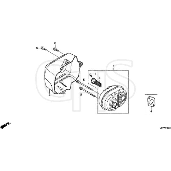 Honda HRX476C2 - HYEH -  Muffler Diagram