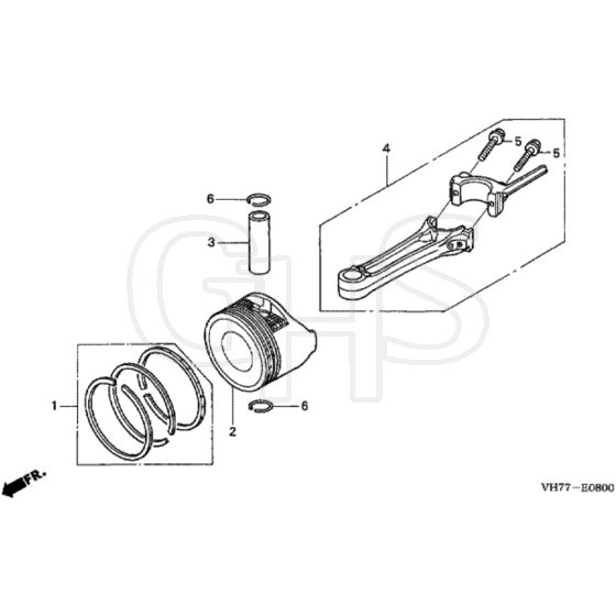 Honda HRX537C1 - VYEA - MAGA 1300001-1399999 Piston Diagram