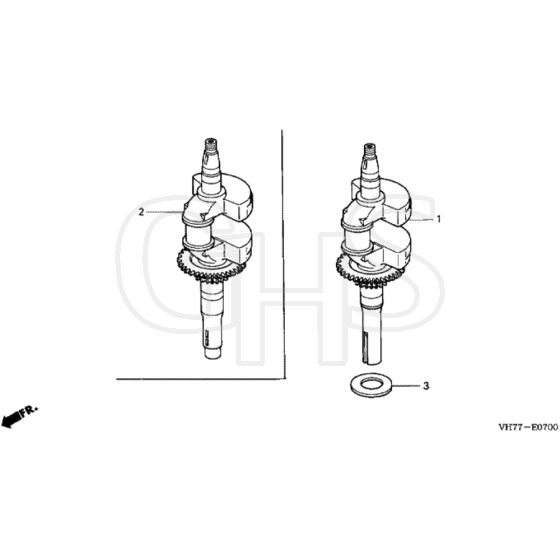 Honda HRX537C2 - HZEA - MAGA 1700001- Crankshaft Diagram