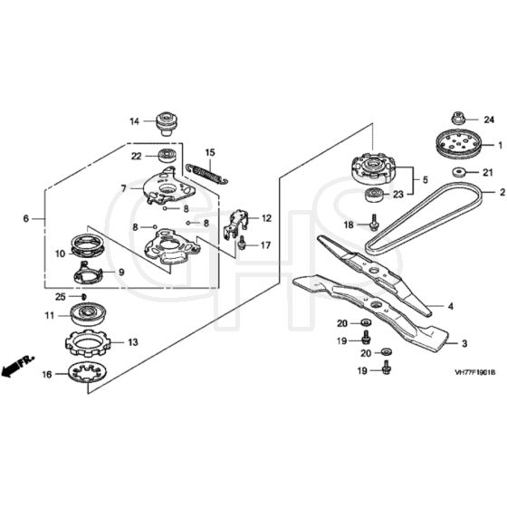 Honda HRX537C2 - HZEA - MAGA 1700001- Rotary Blade Diagram