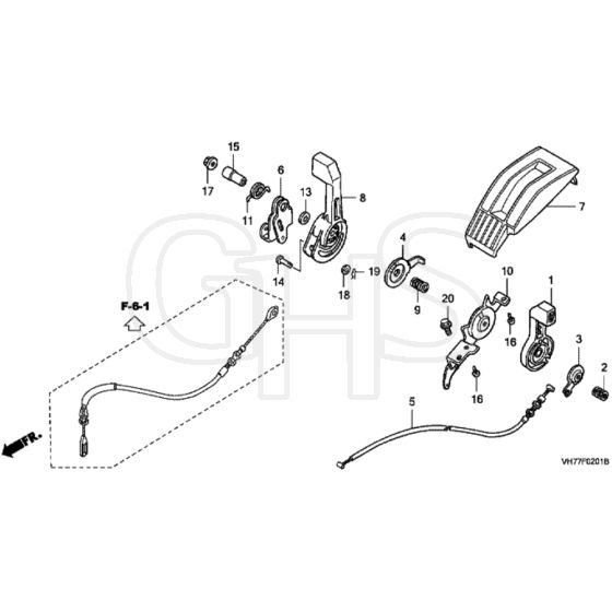 Honda HRX537C2 - HZEA - MAGA 1700001- Throttle Lever Diagram