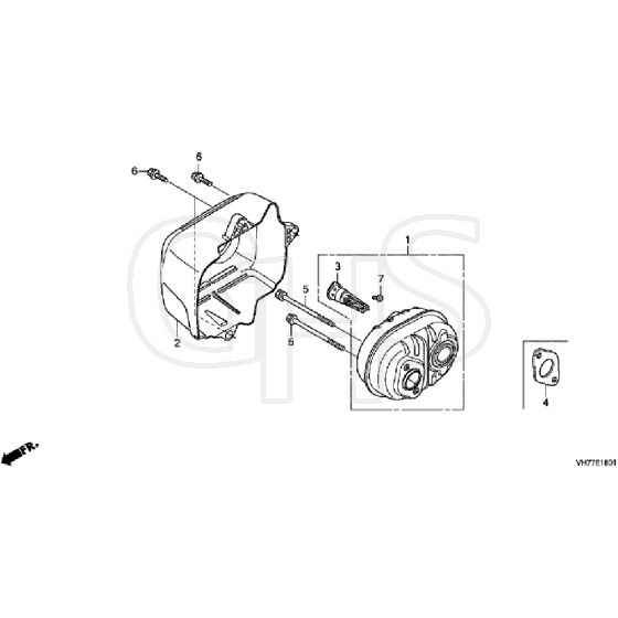 Honda HRX537C6 - HYEA -  Muffler Diagram