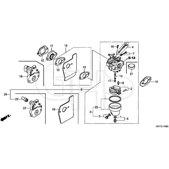 Honda HRX537C - HXE - MAGA 1000001-1299999 Carburettor Diagram