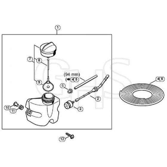 Genuine Stihl HS45 2-MIX / G - Fuel tank