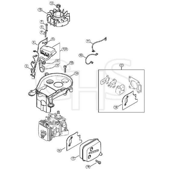 Genuine Stihl HS46 / B - Ignition System, Muffler