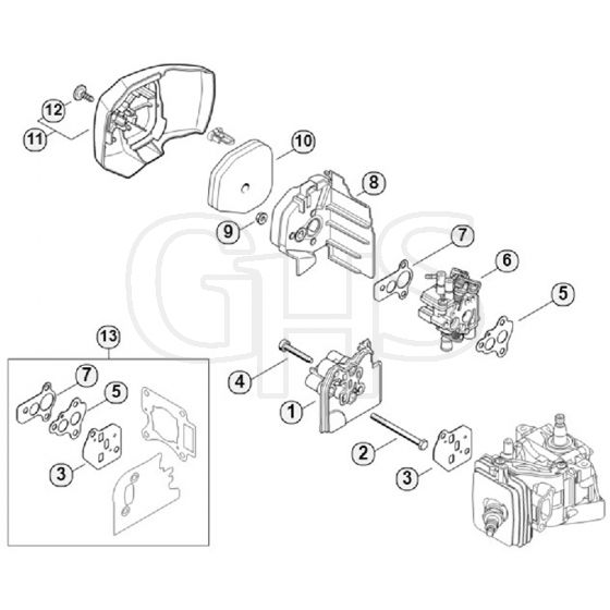 Genuine Stihl HS46 C-E / E - Spacer Flange, Air Filter