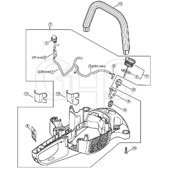 Genuine Stihl HS46 C-E / H - Handle Housing, Fuel Tank