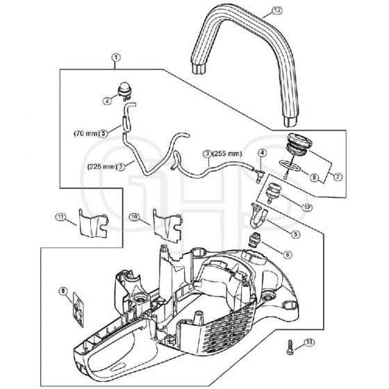 Genuine Stihl HS46 C-E / J - Handle Housing, Fuel Tank