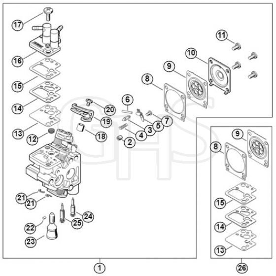 Genuine Stihl HS46 / F - Carburettor 4242/01