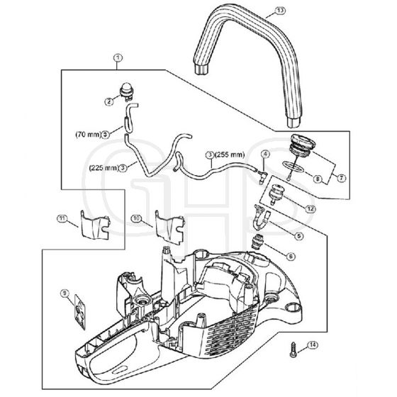 Genuine Stihl HS46 / J - Handle Housing, Fuel Tank