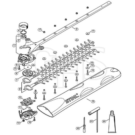 Genuine Stihl HS46 / L - Gear Head, Cutter Bar 450 mm