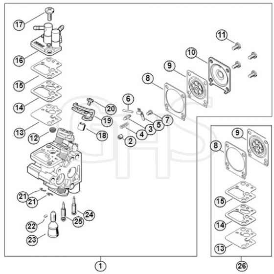 Genuine Stihl HS56 C-E / E - Carburettor 4242/01