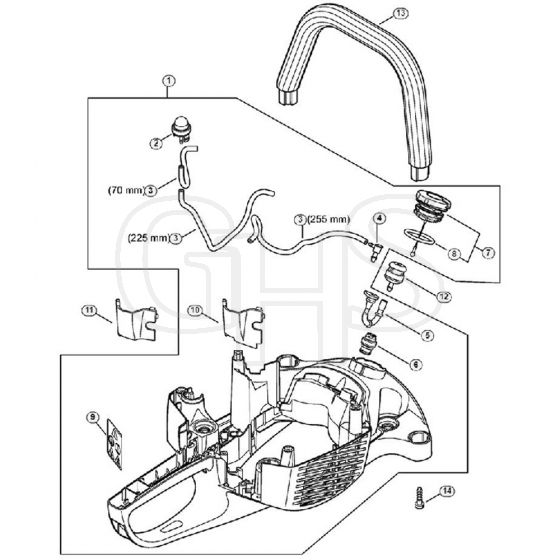 Genuine Stihl HS56 C-E / G - Handle Housing, Fuel Tank