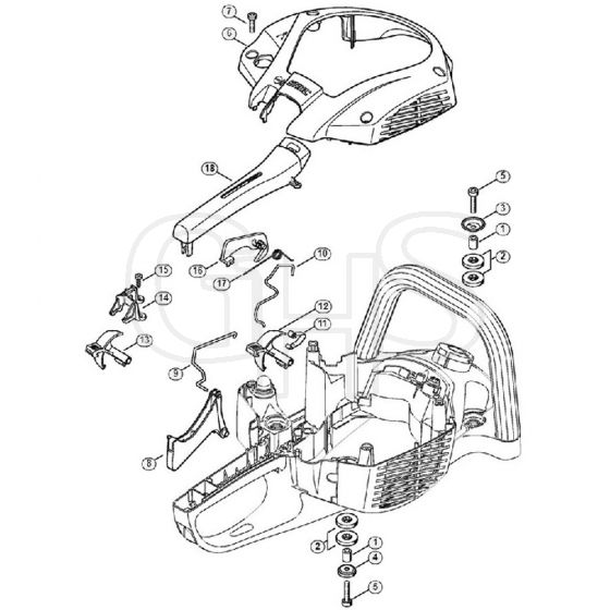 Genuine Stihl HS56 C-E / H - AV System, Throttle Control