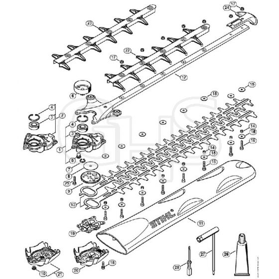 Genuine Stihl HS56 C-E / J - Gear Head, Cutter Bar HS 56 C-E