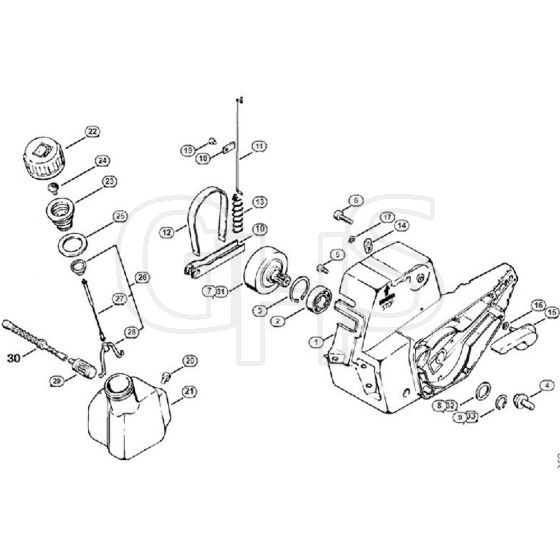 Genuine Stihl HS60 / J - Gearbox HS 60, Fuel Tank