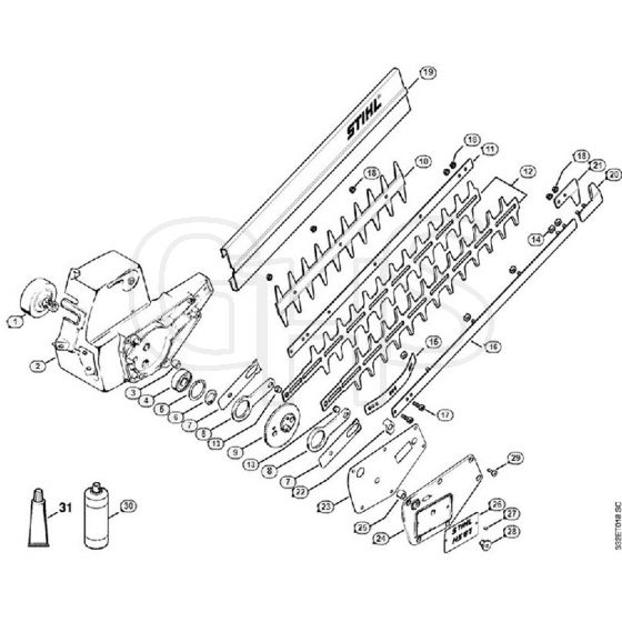 Genuine Stihl HS61 / G - Gearbox HS 61, Cutter Bar HS 61