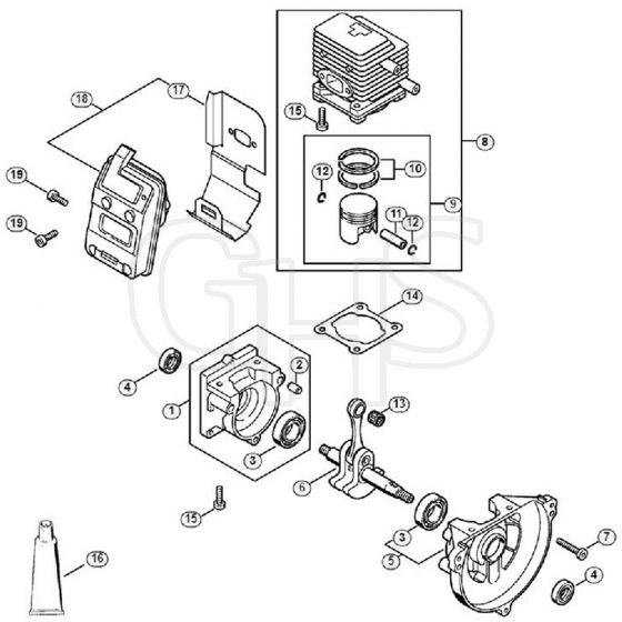 Genuine Stihl HS75 / A - Crankcase