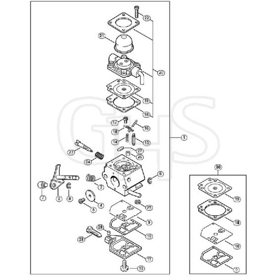 Genuine Stihl HS75 / D - Carburettor C1Q-S42