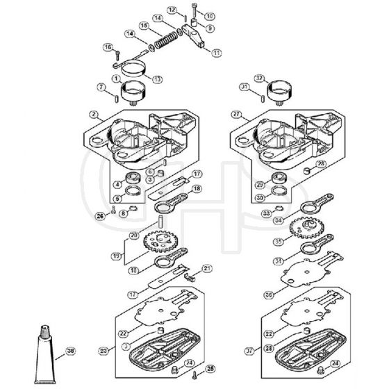 Genuine Stihl HS75 / G - Gear Housing