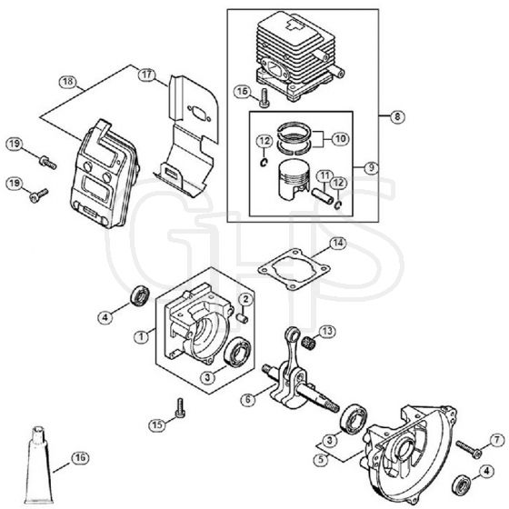 Genuine Stihl HS80 / A - Crankcase