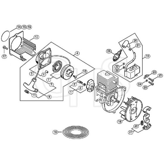 Genuine Stihl HS80 / B - Rewind Starter, Ignition System