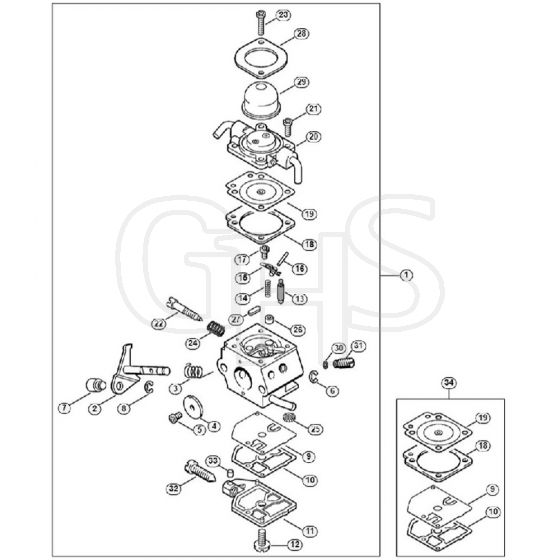 Genuine Stihl HS80 / E - Carburettor C1Q-S29