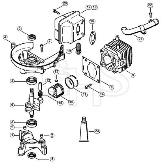 Genuine Stihl HS81 R / A - Crankcase, Cylinder