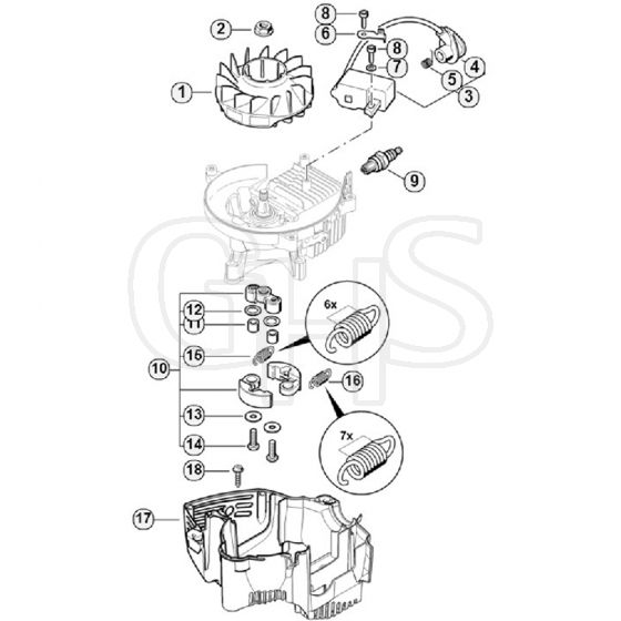 Genuine Stihl HS81 R / B - Ignition System, Clutch