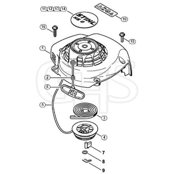 Genuine Stihl HS81 R / C - Rewind Starter