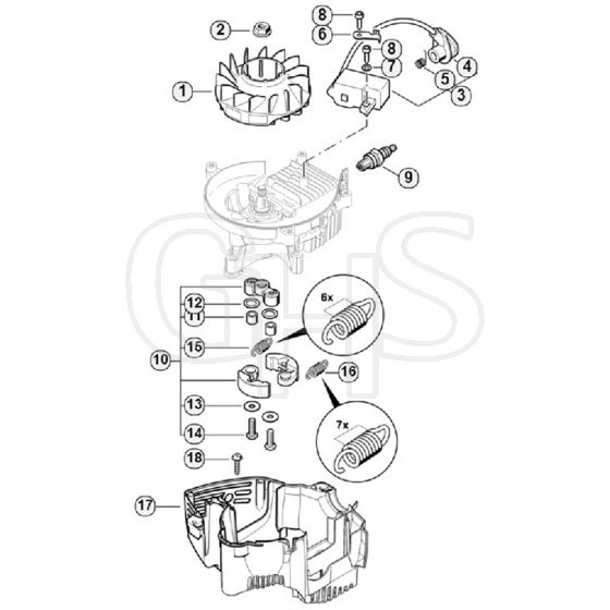 Genuine Stihl HS81 RC-E / B - Ignition System, Clutch