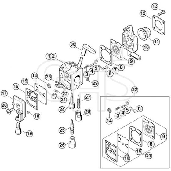 Genuine Stihl HS81 RC-E / G - Carburettor C1Q-S198, C1Q-S140