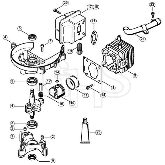 Genuine Stihl HS81 T / A - Crankcase, Cylinder